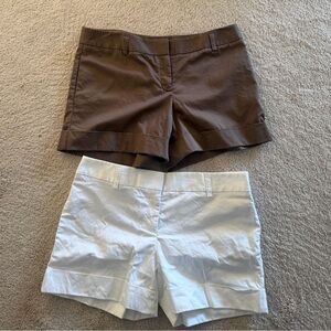 NWOT LOT Express Women's Editor Shorts Brown and White Set